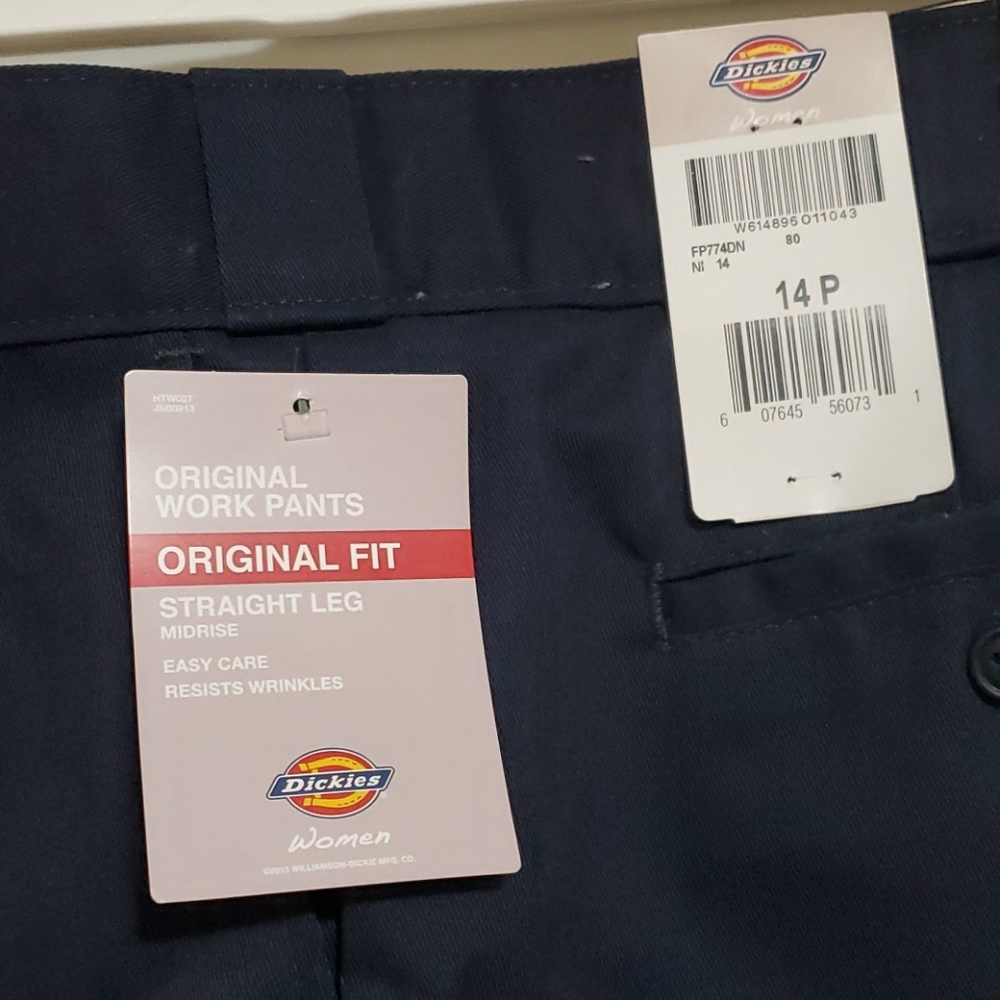 NWT Dickies Women Original Work Pants Blue